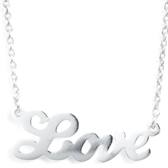 Jewelry - NWT! Sterling Silver Love Script Necklace Jewelry - NWT! Sterling Silver Love Script Necklace